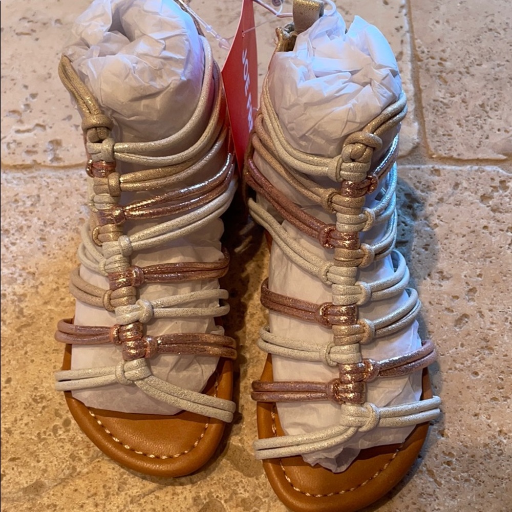 Joe Fresh Metallic Gladiator Sandals Sz 7